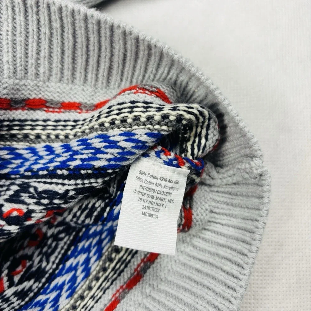 Gymboree‎ Gray Fair Isle Hoodie Zip Sweater Infant Baby Boy 12-18 Months